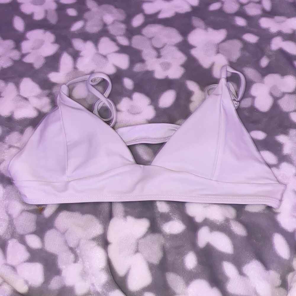 white bathing suit top